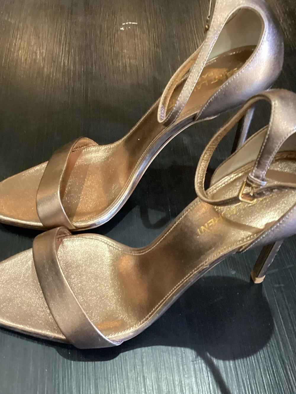Saint Laurent Bronze Metallic Strappy Heels - Picture 4 of 6